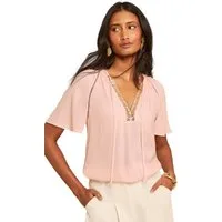 Love & Roses Paillettenshirt Love & Roses Kurzarmbluse mit Pailletten, Regular (1-tlg)