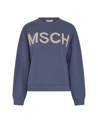 msch copenhagen - MSCHMela Briena MSCH Sweatshirt V Indigo Oatmea - Gr. - M