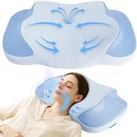 Esun Kopfkissen Nackenstützkissen Orthopädisches Nackenkissen, Memory Foam Kissen, Füllung: Kissenbezug besteht aus 18% Elasthan und 82% Nylon, Rückenschlafer, Bauchschlafer, Seitenschlafer, Set, Schlafkissen, Eisseidenstoff, atmungsaktiv und weich, 