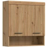 welltime Hängeschrank SIENA, Breite 74cm, 2 Türen, 1 offenes Fächer, MDF-Front (TOPSELLER) in verschiedenen Farben erhältlich, Badmöbel, Badschrank, Schrank, Bad