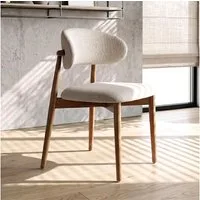 Vintagehaus Esszimmerstuhl Scandi Linea Baumwolle Leinen Eschenholz fertig montiert 2er / 4er Set