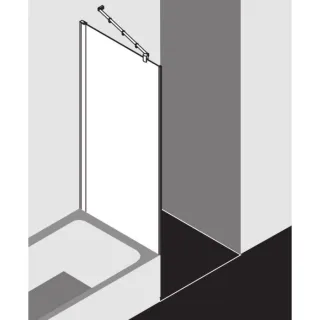 Kermi Diga Seitenwand verkürzt DITVD07517VAK 75x175cm, silber hochglanz, ESG klar