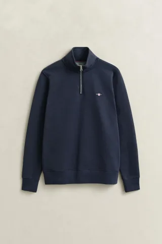 GANT - Shield Sweatshirt mit halblangem Reißverschluss evening blue - Gr. - S