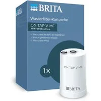 BRITA Wasserfilter ON TAP V-MF Wasserhahnfilter für Wasserhahn-Aufsatz ON TAP PRO, ON TAP, Stoppt 99,99% Bakterien, reduziert PFAS, Chlor, Grobpartikel, Metalle