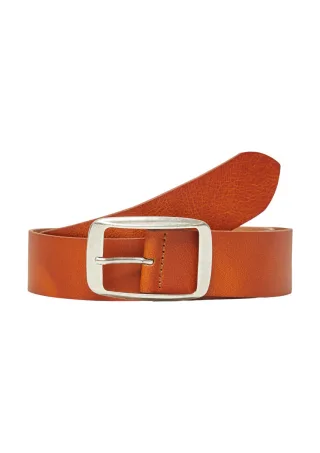 s.Oliver Red Label - Ledergürtel mit eckiger Schließe braun - Gr. - 80