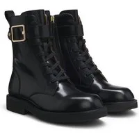 BOSS Eleri_LUBootie_BOBK Schnürstiefelette Schnürboots, Business-Stiefelette mit Anziehlasche