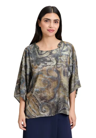 CARTOON - Casual-Bluse blau/khaki - Gr. - 44