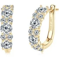 ROUGEMONT Paar Creolen Luxus Moissanit Damen Creolen Ohrringe 925 Sterling Silber, Echtschmuck mit Echtheitszertifikat