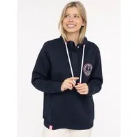 Zwillingsherz Troyer "Anker Kreis" Regular Fit, mit Zipper, Stehkragen, Kordelzug, Stickerei am Rücken