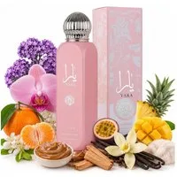 Lattafa Duft-Set Yara All Over Spray Süßer Body Spray + Parfümzerstäuber (leer) Set