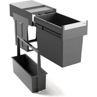 Hailo Mülleimer Hailo Abfallsammler 3666911 Carry 2 Einbau Müllsystem Tragekorb, Hailo Abfallsammler 3666911 mit Tragekorb 395055 Carry 2 dunkelgrau