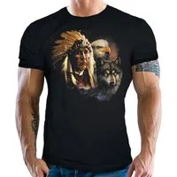 LOBO NEGRO® T-Shirt für Western Fans: Indian Chiefs