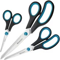 WESTCOTT Scheren-Set Easy Grip, (3-tlg), 14/ 20/ 24,5 cm, für Rechtshänder
