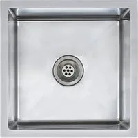 vidaXL Granitspüle Handgefertigte Küchenspüle Edelstahl, 44/44 cm