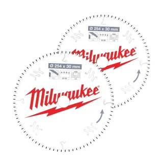 Milwaukee Kreissägeblatt Twin Pack 254x60Z/80Z Inhalt 2 Stück Holz/Alu - 4932479576