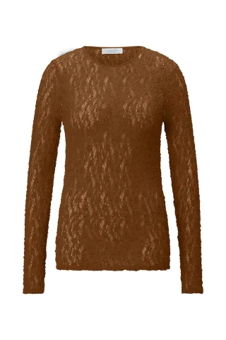 Rich & Royal - Jersey Lace Longsleeve hazel - Gr. - S