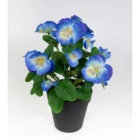 Kunstblume Stiefmütterchen 30cm im Topf FT Kunstpflanzen künstliche Blumen Veilchen, Seidenblumen Roß, Höhe 30 cm, Blau