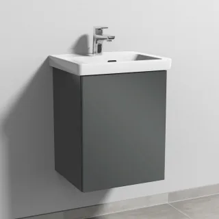 Sanipa 3way Waschtischunterbau zu Villeroy & Boch Subway 3.0 Waschtisch mit 1 Tür, Anthrazit-Glanz SF84379