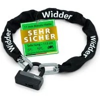 Widder Kettenschloss Motorrad [Titan-Stahl Level 15] sicheres Motorradschloss [4 Schlüssel], 115cm lang • 11mm Massiv-Stahl • Motorrad Moped E-Bike Fahrrad Scooter