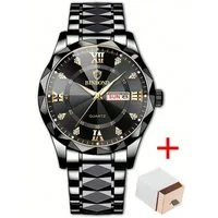 ibettertec Quarzuhr Quarzuhr Multifunktionsuhr Armbanduhr, Chronograph Herrenuhr, (Edelstahl Armbanduhr, Herren Uhr Edelstahl Armbanduhr Herrenuhr), Männer Uhr Große Zahlen Ziffern 3Bar Wasserdicht Datum Analog