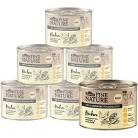 Dehner Fine Nature Adult Huhn, 6 x 200 g / 400 g / 800 g Dose, getreidefrei Huhn, Nassfutter für: Hunde, Nassfutter für ausgewachsene Hunde, Lebensmittelqualität