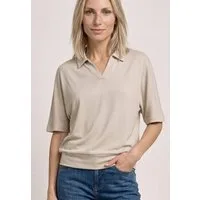 STREET ONE Poloshirt Sommershirt mit breitem elastischem Bund