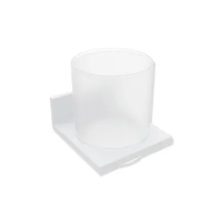 Hewi System 900 Q Glasbecher 900Q04.00060DX pulverbeschichtet weiß tiefmatt, mit Metall-Halter