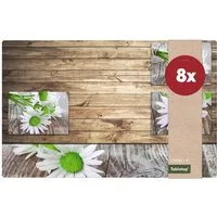 matches21 HOME & HOBBY Platzset Tischset Margeriten Blumen 8er Tischunterlage Tischdeko, (8-St), modernes Esstisch Platzdeckchen als abwaschbarer Tischuntersetzer