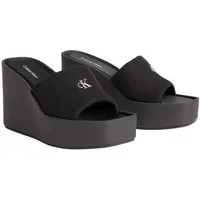 Calvin Klein WEDGE 70 SNDL CANV MG Keilpantolette Sommerschuh, Pantolette, Schlappen mit Plateau