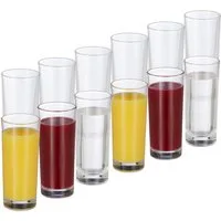 relaxdays Longdrinkglas Longdrinkgläser im 12er Set, Glas