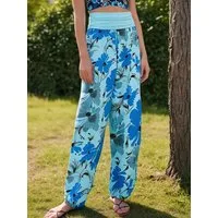 malito more than fashion Haremshose Pumphose Blumen Print 1485 atmungsaktive Freizeithose mit Blumen Print