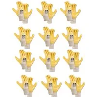 teXXor Arbeitshandschuh-Set teXXor 12 Paar 2356 Nitril-Sicherheits-Handschuhe Schutzhandschuhe, Arbeitshandschuhe, Baumwolle ¾ Nitril-Beschichtung