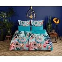 hip Wendebettwäsche MAXIMILIAN, Satin, 2 teilig, Mako-Satin, 135x200, Reißverschluss, Wendeoptik, Mandala, Türkis