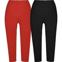 REDBEST Jogginghose Damen-Capri-Leggings im 2er-Pack Uni