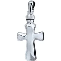 NICEANDnoble Kettenanhänger 925er Silber Kettenanhänger Urne Kreuz rhodiniert