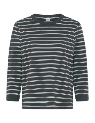 BRAX - Gestreiftes Langarmshirt grau - Gr. - 36