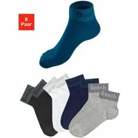Bench. Kurzsocken Damen Herren Kurze Socken, für Freizeit und sportliche Aktivitäten (Packung, 8-Paar, Gr. 35-38 bis 43-46) mit eingestricktem Schriftzug am Bündchen