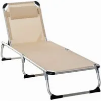 Outsunny Gartenliege Gartenliege 5-stufig verstellbar
