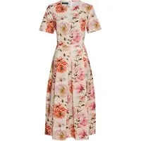 Highmoor Midikleid Halbarm-Kleid mit Rosendruck