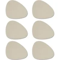 Basera® Platzset 6er-Platzset Kunstleder gebogen, (6-St), creme, 42 x 34 cm