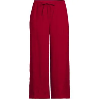 Weite Premium Reinleinen-Schlupfhose in 7/8-Länge für Damen in Petite-Größe, Damen, size: petite, Blau, Leinen, by Lands' End