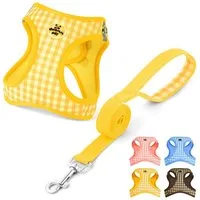 Ledander Hunde-Geschirr Hundegeschirr Leine Set für Hunde, Atmungsaktive Step-In Geschirr, aus Mesh mit gepolsterter Weste Anti Zug Reflektierend Verstellbar