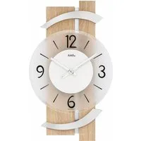 AMS Wanduhr W9546 (Quarzuhr,Holz,Wohnzimmer,Esszimmer,Küche,Made in Germany,Büro,Flur)