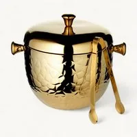 EDZARD Eiseimer Rico, (Höhe 21 cm), Gold-Optik, inkl. Deckel, Sieb und Eiszange