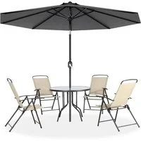 FIVMEN Sonnenschirm Gartenschirm mit Kurbel Terrassenschirm UV Schutz, Marktschirm aus Alu, Terrassenschirm für Balkon Garten