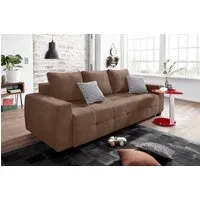 OTTO home Schlafsofa Bella, B: 241 cm, Liegefl. 142x194 cm, Bettfunktion, Bettkasten & 2 Zierkissen, Federkern