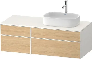 Duravit Zencha Konsolenwaschtischunterbau wandhängend Natur Eiche & Weiß Matt & Supermatt 1300x550x4 ZE4827030840000