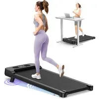 Hamlody Laufband Walking/Jogging Pad Laufpad, Walking Band Gehband für Zuhause (Walking Pad mit Steigung, 1–8 km/h, 2,5 PS Motor, LCD-Display, Stoßdämpfung, platzsparend), Max.Tragfähigkeit 120 kg für Büro und Homeoffice