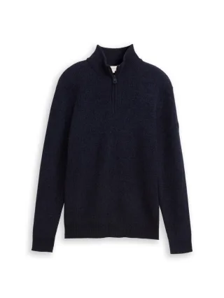 Tom Tailor - Troyer Strickpullover blau - Gr. - XL