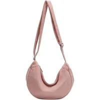 ITALYSHOP24 Schultertasche Damen Halbmond Tasche aus Cord Body Bag Umhängetasche CrossOver Urlaub, Crossbody Runde Cordtasche MOON Brust Slingtasche Freizeit Unisex Bag